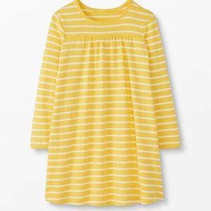 NWT Hanna Andersson Swedish Yellow Striped Pullover Dress.
